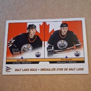 Oilers Hockey Card with Gold Accents